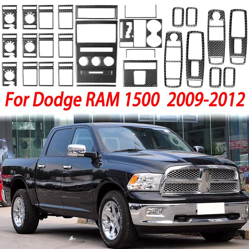 Car Accessories Window Lift Button Cover Dashboard Sides Air Vent Trim Gear Shift Panel Sticker For Dodge RAM 1500 2009-2012