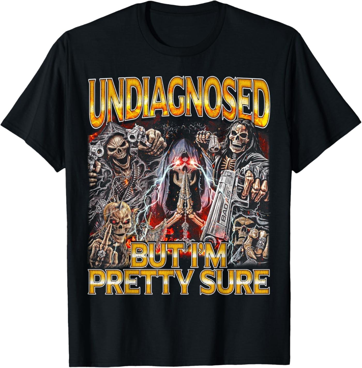Undiagnosed ADHD - Edgy Skeleton Hard Skeleton Meme T-Shirt S