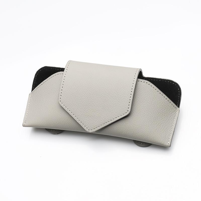 Universal Car Mounted Leather Clip Glasses Case Sunglasses Sunshade Storage Rack Car Glasses Holder Auto Interior Storage