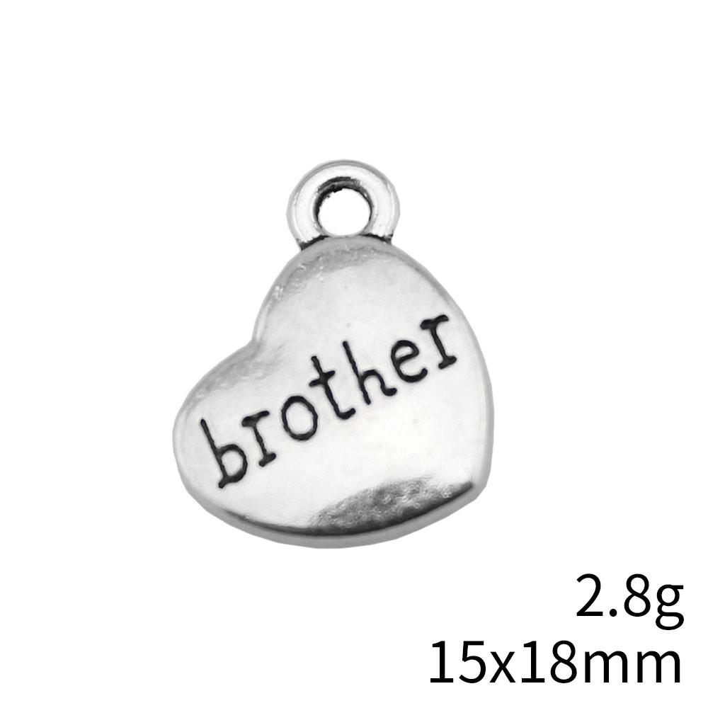 Gifts For Women Charms Bulk Family Member Heart Tags Charms Pendant Souvenir Male Pendant