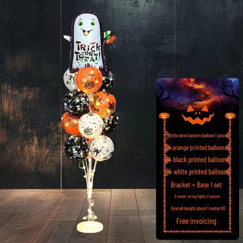 Halloween Pumpkin Skeleton Balloon Columns for Party and Event Decoration