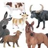 Kids' Wild Animal Figures: Lion, Tiger, Cow, Goat, Rhino, Horse, Leopard, Elephant - Plastic Educational Toys