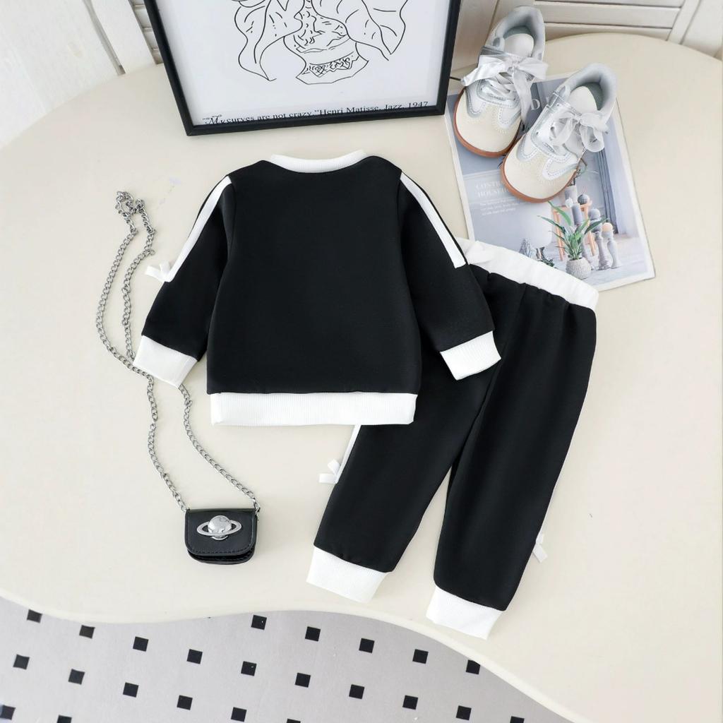 Kids Casual Long-Sleeve Set, Comfortable Daily Wear Outfits