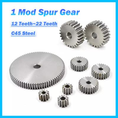 1 Peça 1 Módulo Engrenagem Retilínea 12/13/14/15/16/17/18/19/20/21/22 Dentes Aço 45# Espessura 10mm Engrenagem Plana Pinhão de Metal para Motor Engrenagem de Transmissão