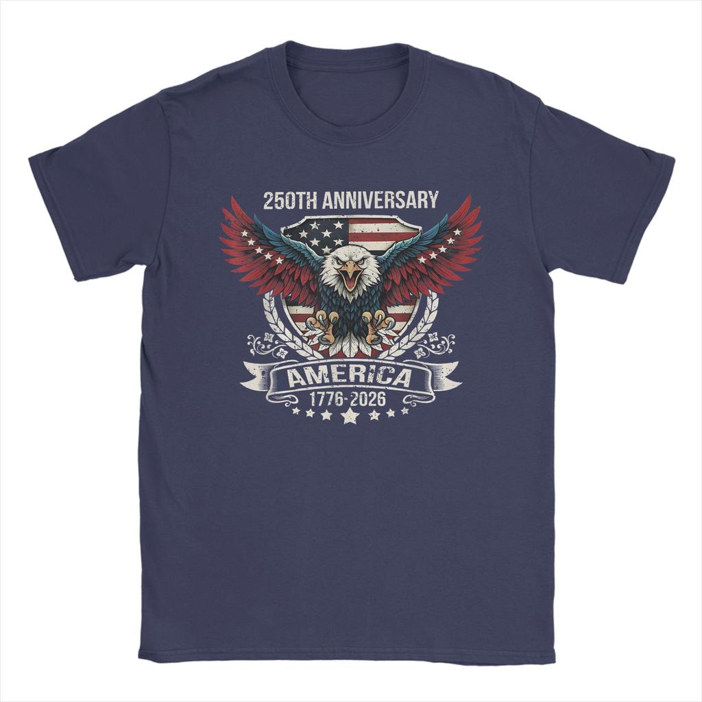 USA Independence 250th Anniversary 1776 2026 Patriotic Eagle Unisex T Shirts Tee Shirt Short Sleeve Round Neck TShirts Clothes