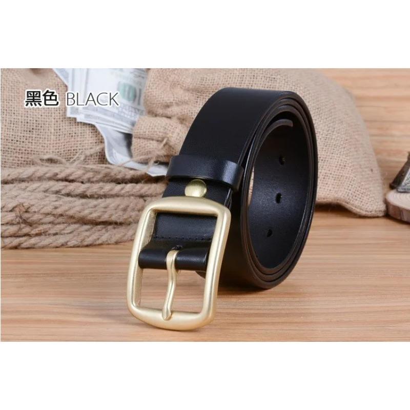 Solid Brass Buckle Belts for Women Mens Luxury Designer Ceintures High Quality New Arrival 100% Full Grain Genuine Leather