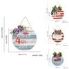 Unique Wooden Door Hanger Decor For Independence Day With Festive American Flag Design