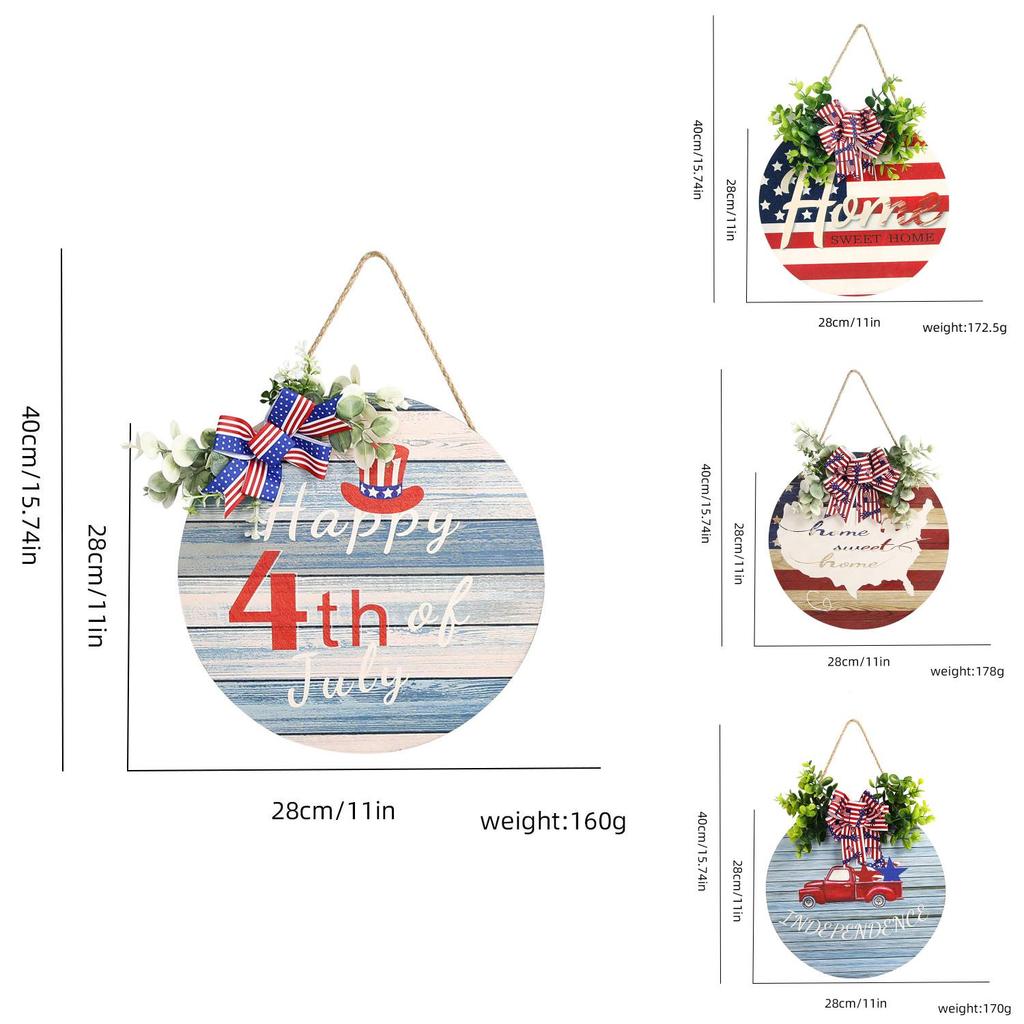Unique Wooden Door Hanger Decor For Independence Day With Festive American Flag Design