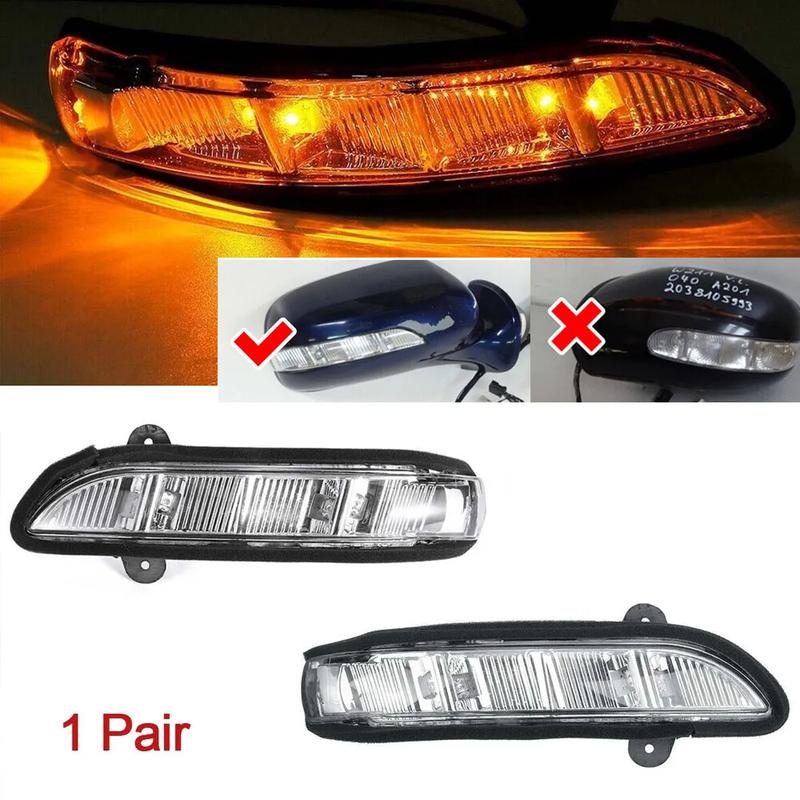 For Mercedes W211 W221 W219 W216 Left/ Right Rearview Side Mirror Turn Signal LED Light Indicator Lamp A2198200521 A2198200621
