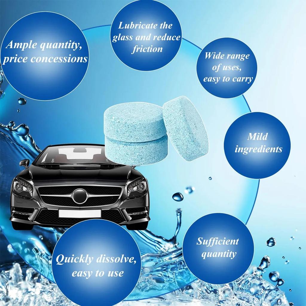 10/20/30/100pcs Glass Cleaner Practical Clean Effervescent Tablets Home Furnishing Car Use Strong Cleaning Solid Bath Of Glass