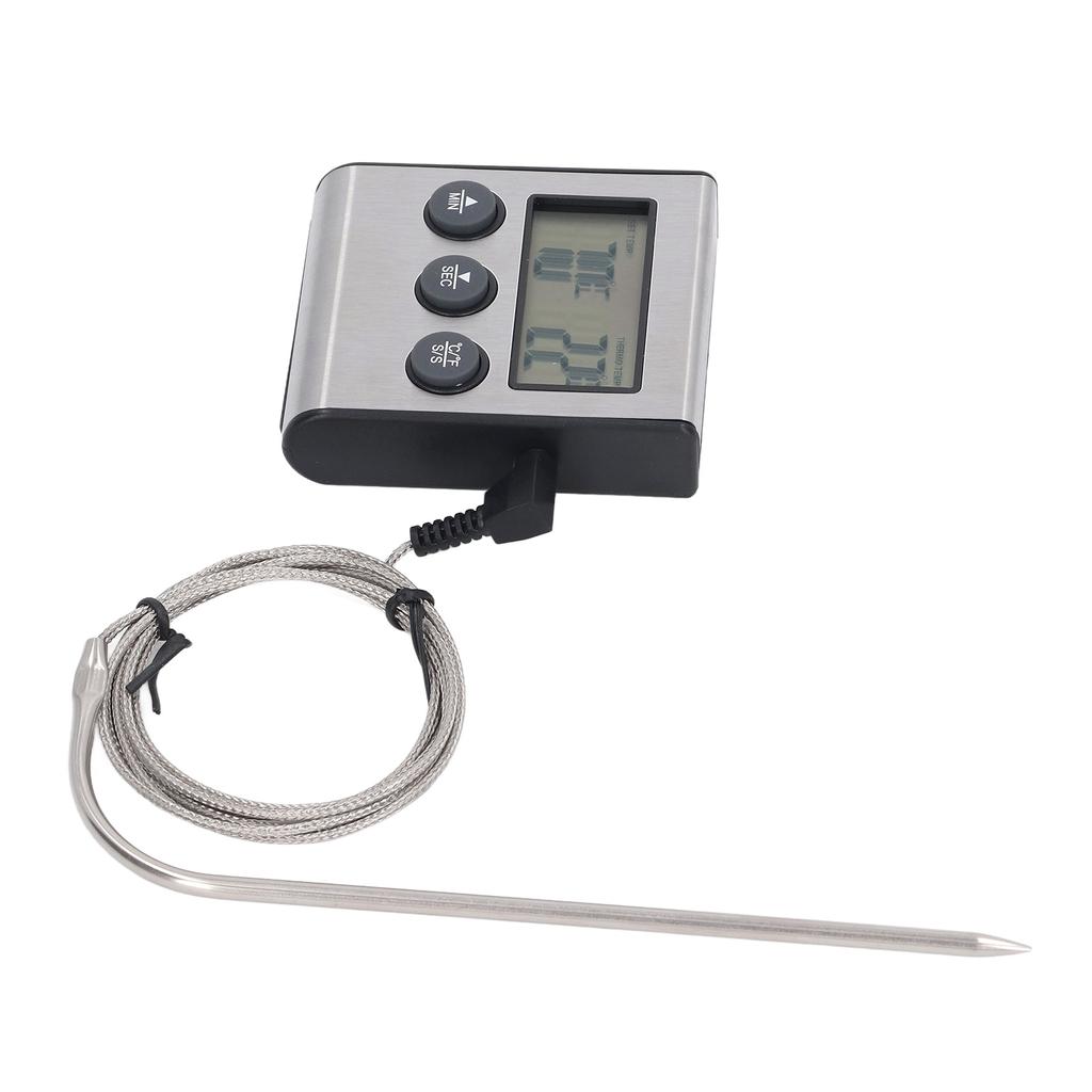 Meat Thermometer Electronic with Probe Digital Oven for Cooking Kitchen Grilling with Preset Temperature Timer