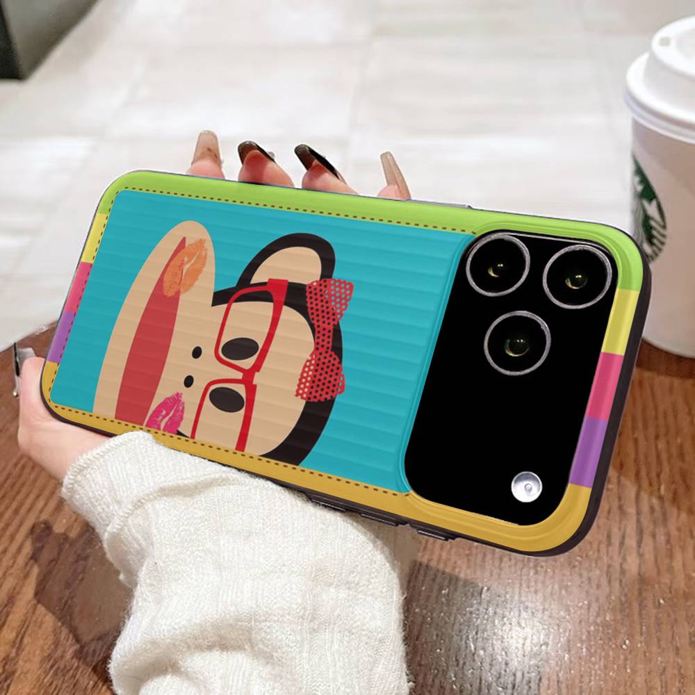 Classic Fashion Logo P-Paul F-Frank For IPhone 16 15 14 13 12 11 17 Pro Max Plus Wave Corrugated Phone Case Anti Drop Cover