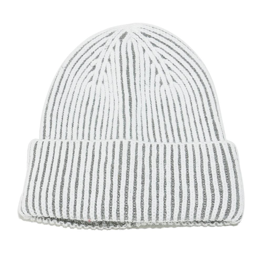 2025 Autumn and Winter New Winter Hat Blended Color Matching Vertical Striped Pullover Hat Men and Women Couples Knitted Hat