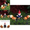 Resin Micro Landscape Figurine With Sitting Dwarf And Squirrel For Garden And Home Decor