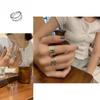 Elegant 925 Sterling Silver Korean Geometric Open Adjustable Ring For Women