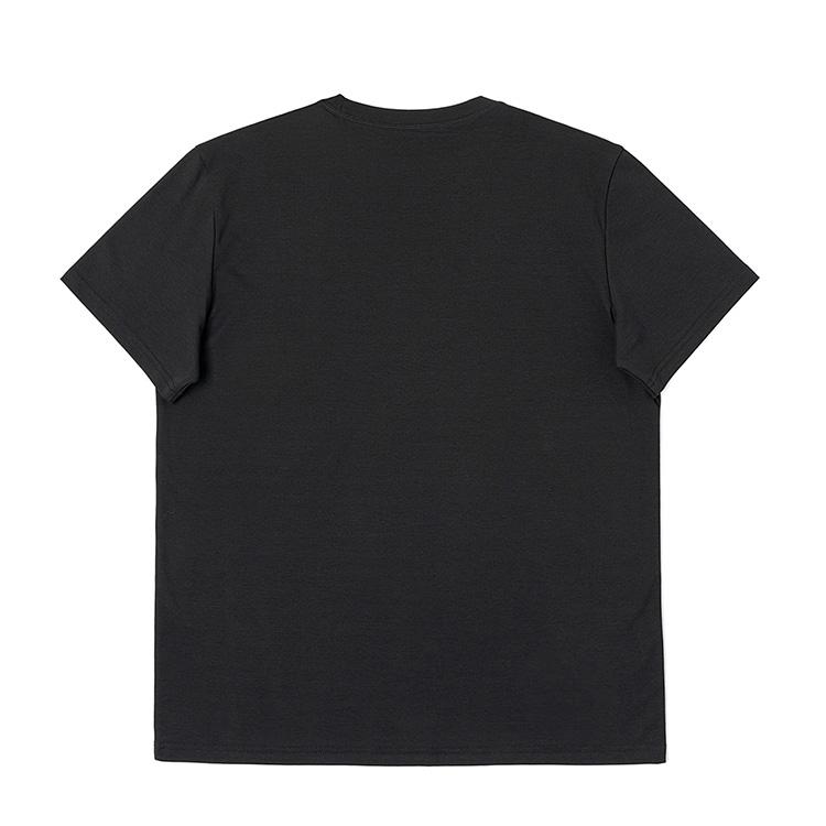 Standard Round Neck Small Logo Print Lightweight Casual Short Sleeve T-Shirt Men Tops Black LMT010157207754K11000