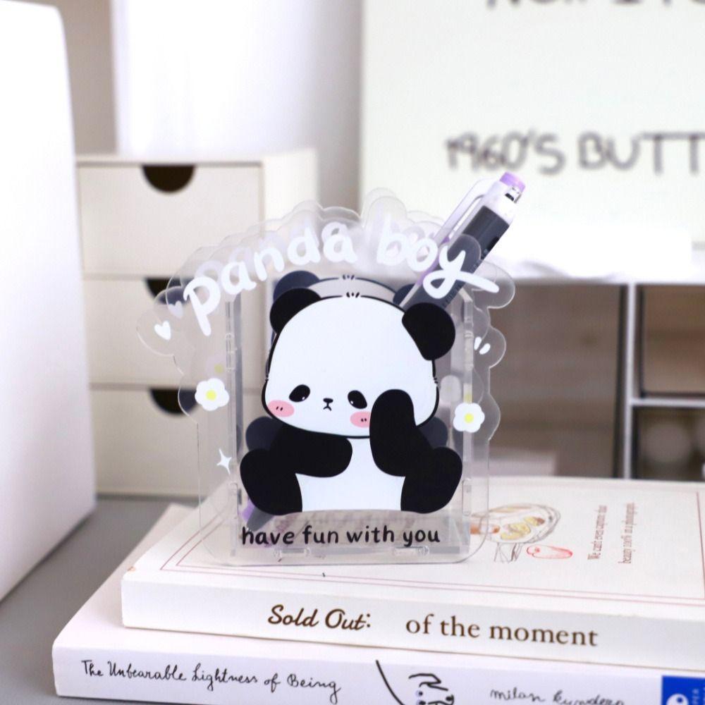 Cartoon Stationery Storage Box Creative Makeup Brush Storage Bucket Panda Pen Holder  Student