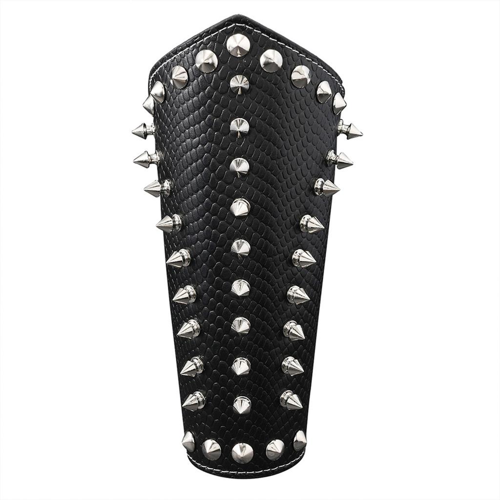 Medieval PU Leather Arm Bracer Victorian Gauntlet Wristband with Rivet Studded For Cosplay Party Festival Photography