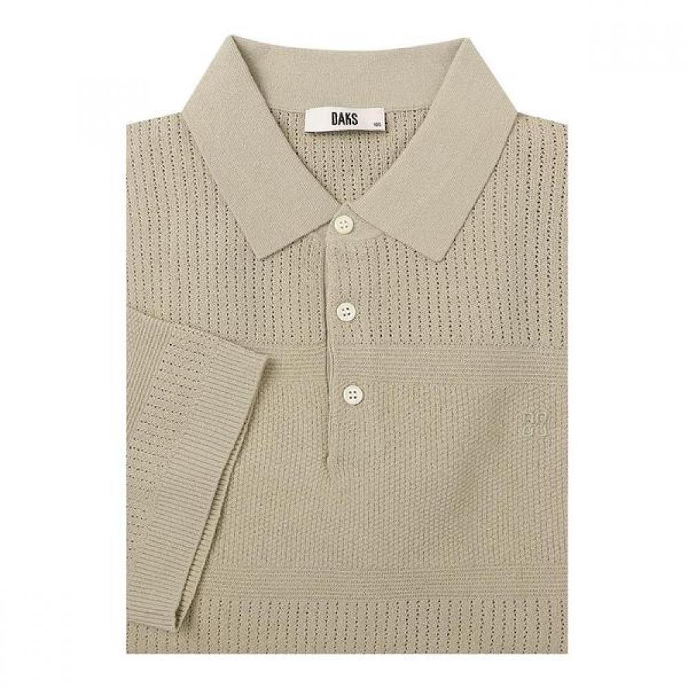 Daks 26 Ss Linen Blend Structure Block Collar Knit Dms1swts111i1 DMS1SWTS111-I1/95