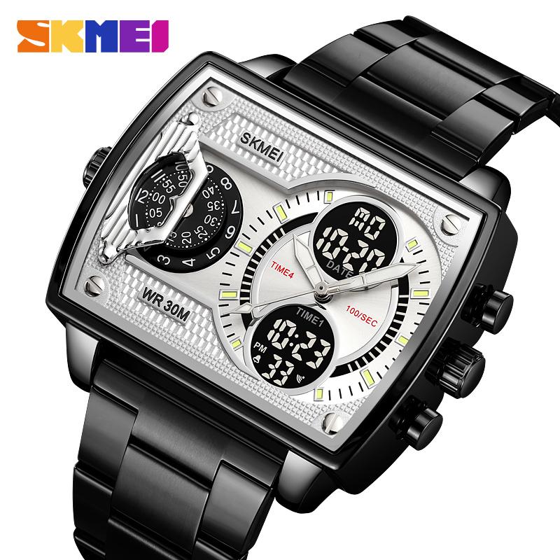 Skmei Digital Sportsklokke Business Herre Kvarts Klokker Vanntett Kronograf Dobbel Visning Originale Armbåndsur