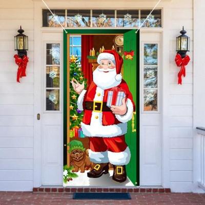 HOMZY Creative Dog Xmas Tree Gift Background Decor Christmas Door Curtain Banner Outdoor Photo Christmas Hanging Cloth Hanging Blanket