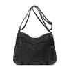 Large Capacity Denim Bag Women's Shoulder Bag Multi-Compartment Crossbody Bag