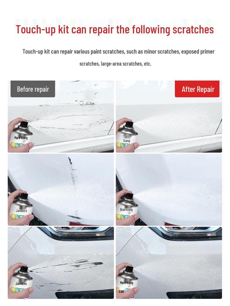 Auto Self-Spraying Paint Pen - Scratch Repair & Rustproof - Pearl White/Black