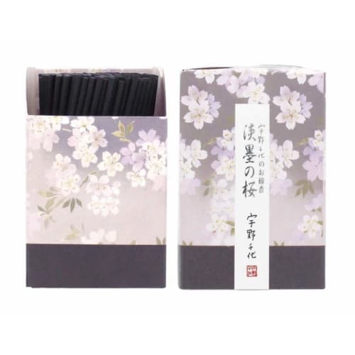 [Uno Chiyo Incense] Pale Ink Cherry Blossom Incense, Ultra-Low Smoke, Sandalwood Scent, Extra Short (Mini Size) [Established in 1820 by Eirakuya]