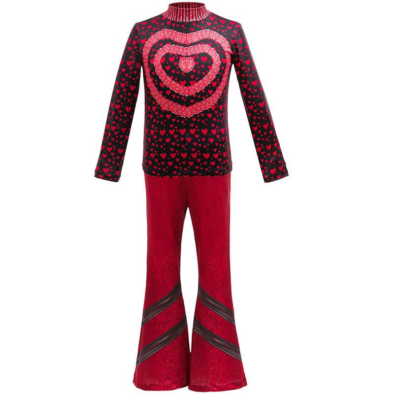 Descendants 5 costume rouge cosplay pour filles ensemble 4 pièces tenue d'Halloween pour enfants