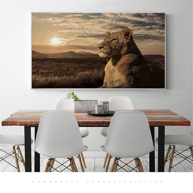 Canvas Painting, Abstract Lion Head, Fire Animal, Wall Art Decoration, Home Decor, Wall Panels for the Living Room, Quadro