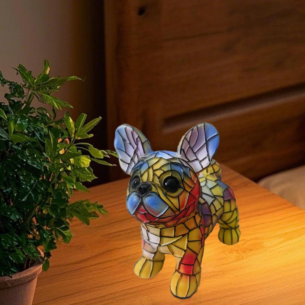 Živicová stolní lampa se zvířetem Malá dekorativní lampa LED světla Noční osvětlení Vintage designová socha Pro stůl Dětský pokoj Obývací pokoj Ložnice