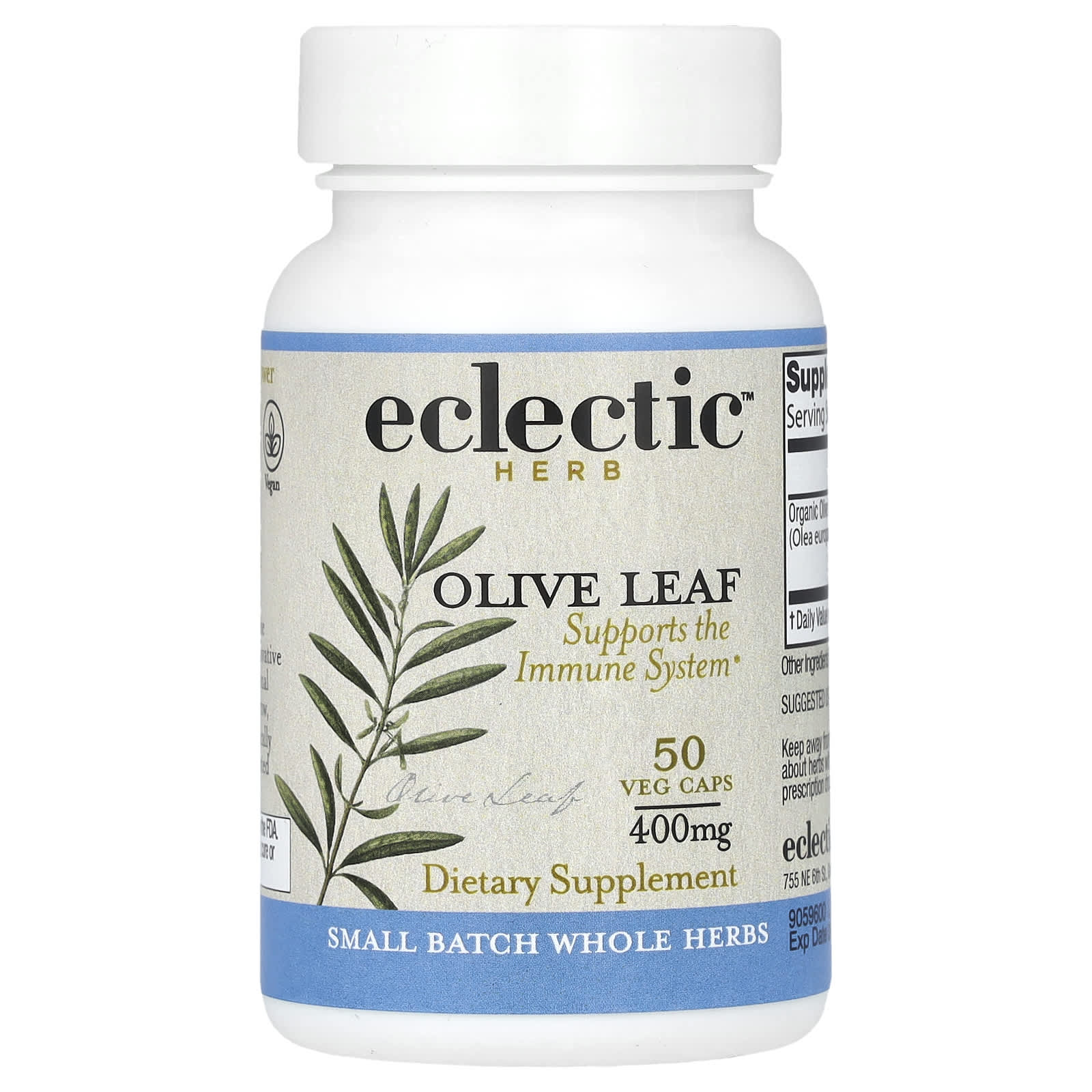 

Freeze Dried Olive Leaf, 400Mg, 50 Veggie Capsules