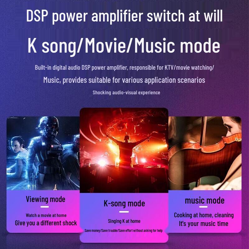 Sansui DV-92W Home Theater Soundbar KTV Audio System with Subwoofer & Mic