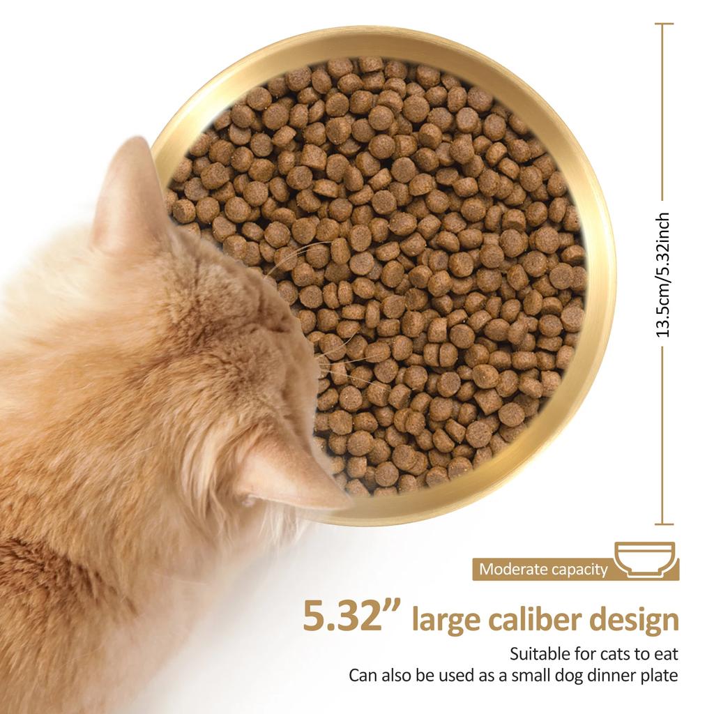 4 Pcs Food Stainless Steel Round Shape Dog Cat feeder Bowl Large Opening Shallow Dish Pet feeding & watering supplies