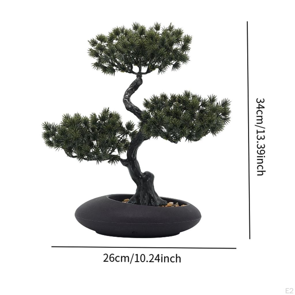 Artificial Bonsai Pine 10.2x13.4inch PP Material for Home Decoration