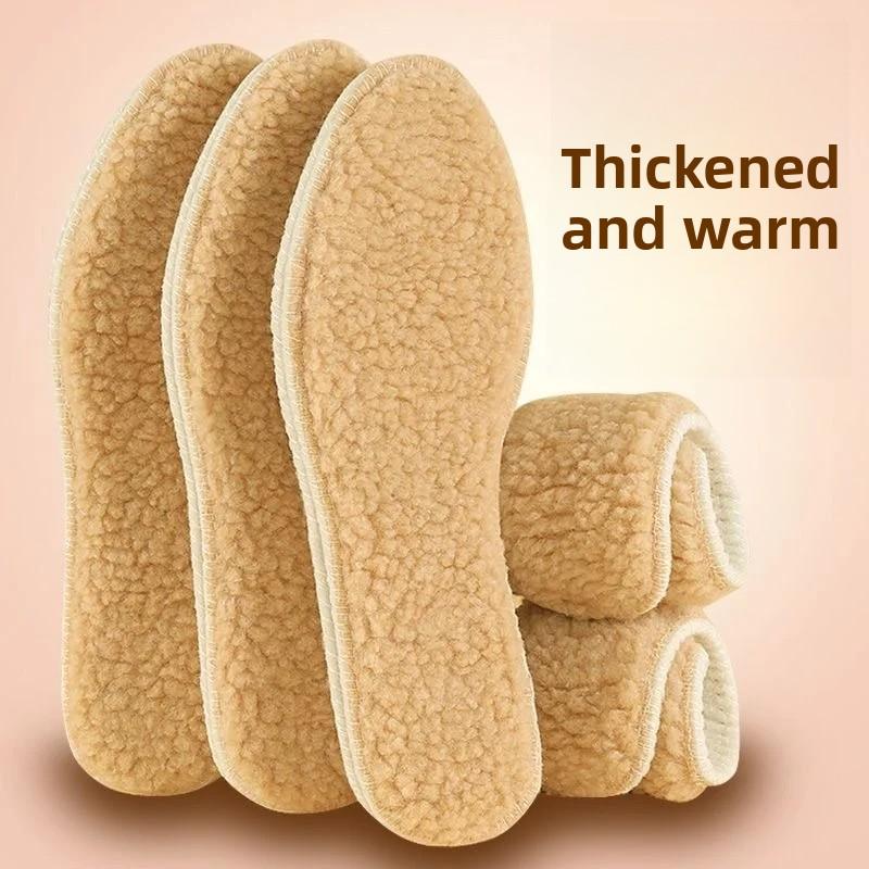 2 Pairs Winter Fleece-Lined Thick Warm Plush Insoles for Men and Women Cold-Proof Breathable Deodorant Foot Warmers