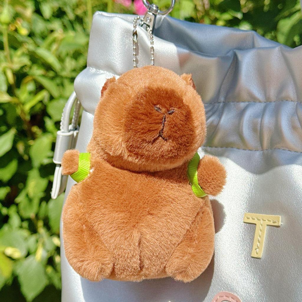 Capybara Plush Toy Keychain – Cute Stuffed Animal Backpack Clip