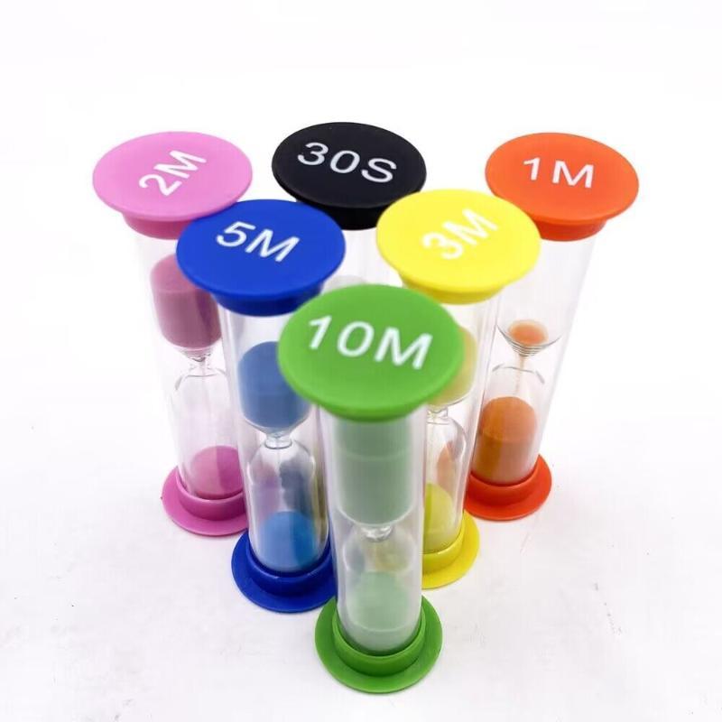 6 Pack Colorful Sand Timer Set Multiple Durations Perfect For Classroom Kids Brushing Teeth Cooking Games