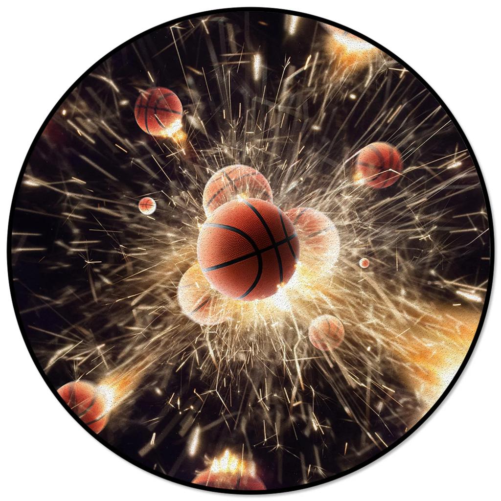 Custom Logo Mat Circle Carpet Anti-Slip Round Area Rug Large for Home Living Room Bedroom Decor Chair Drum Rug Chair Doormat