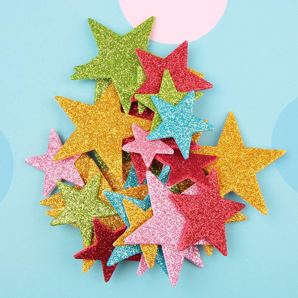 Crafts Heart Shapes Star Party Stickers Foam Glitter Wedding Decoration
