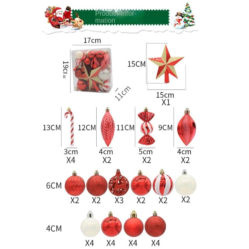 40Pcs Electroplated Balls Christmas Tree Ornament Plastic New Year Christmas Gifts Boxes Pendant Pendant DIY Crafts Painted