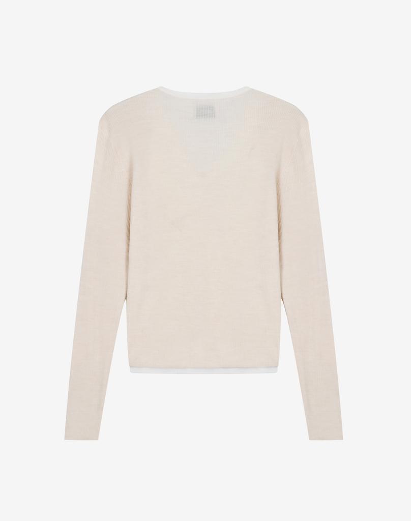 Meleugo Women'S Layering Long V-Neck Knit [Ivory]