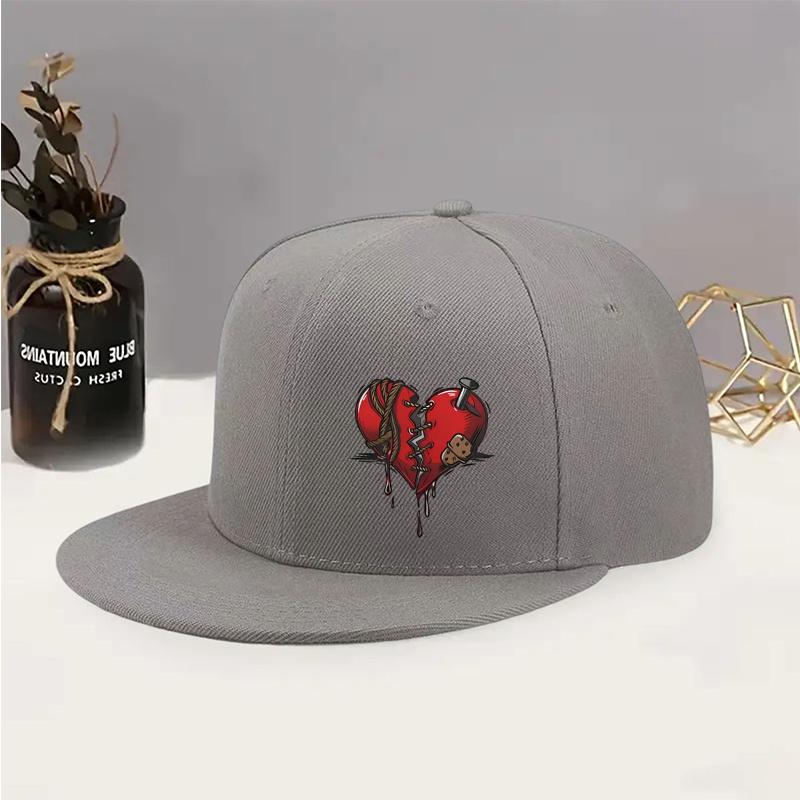 

Damaged Broken Heart Graphic Baseball Cap Unisex Polyester Street Fashion Snapback Hat Outdoor Casual One Size
