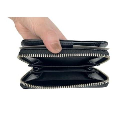 Nadaya Sanrio Characters Kuromi Round Bi-Fold Wallet Genuine Leather Cowhide BLACK 12.5cm X 9.5cm 3cm 87130
