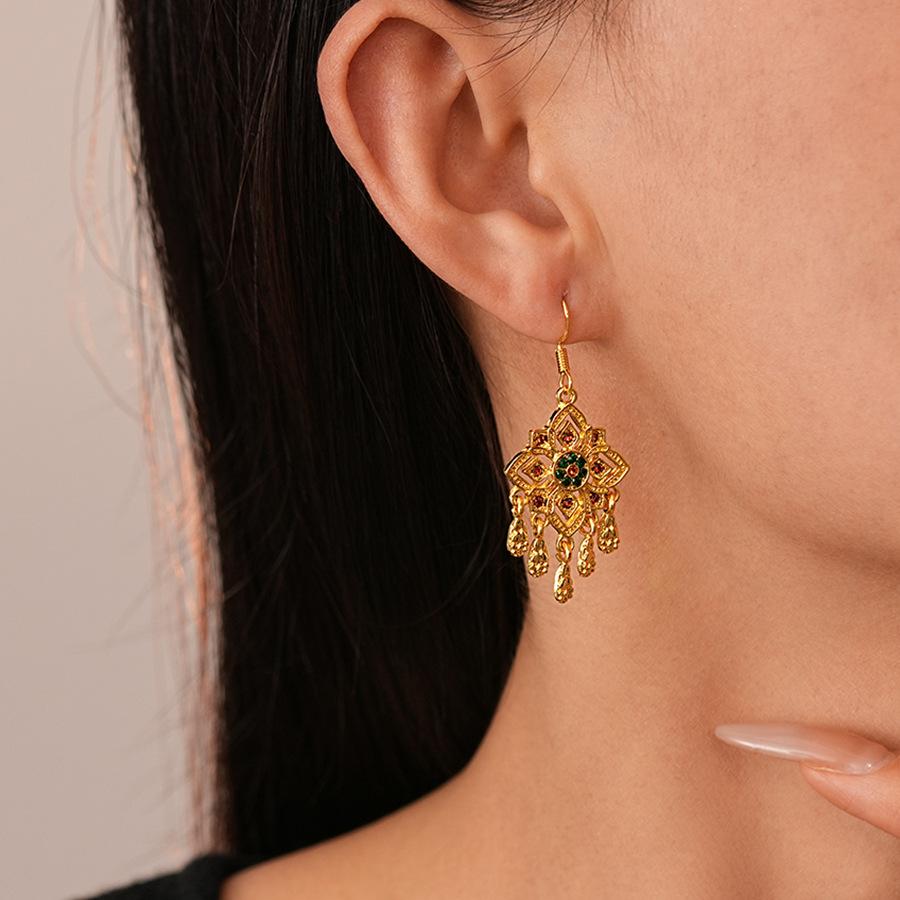 Water Drop Flower Earrings, Elegant National Style, High-end Earrings for Women