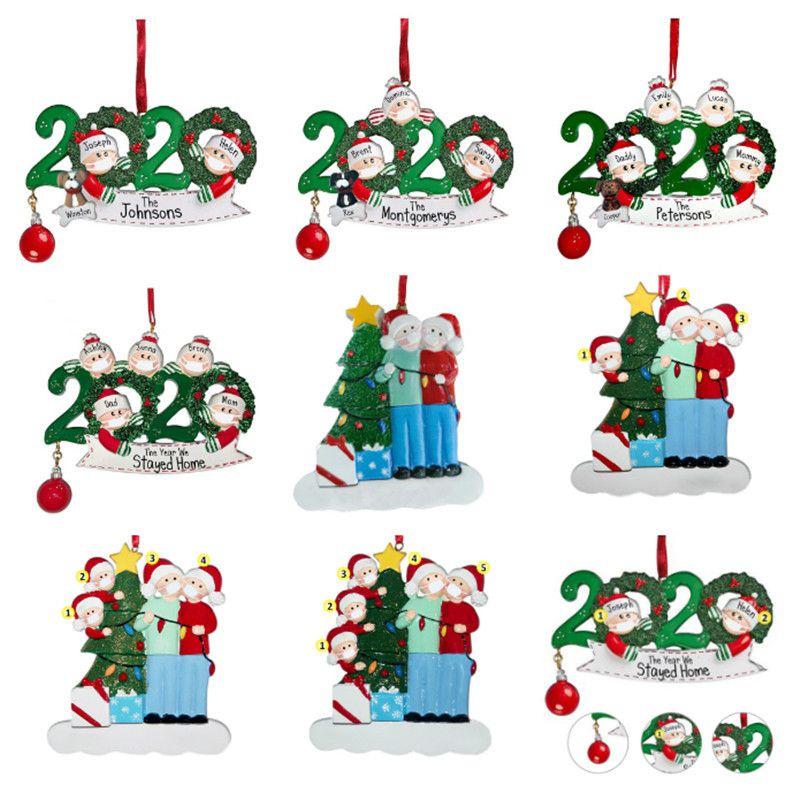 Colorful 2020 Christmas Tree Ornament Quarantine Family Xmas Lockdown Decoration For Lasting Memories