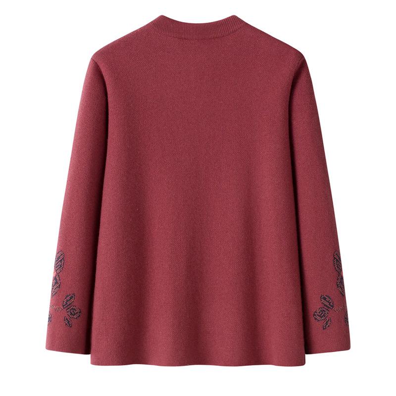 2025 Autumn/Winter Women's Wool Cardigan Crew Neck Sweater Coat