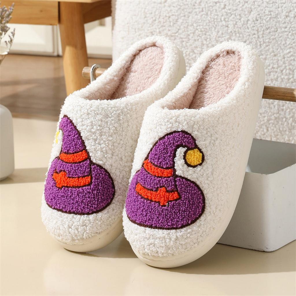 Halloween Women's Cotton Slippers Fashionable And Casual Closed Toe Slippers For Home Outdoor Wear Womens Home Slippers