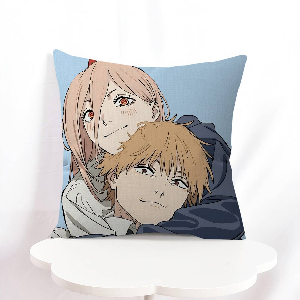 Power C-Chainsaw Man Pillow Gifts Home Office Furnishings Bedroom Sofa Car Cushion Cover Case 45x45cm