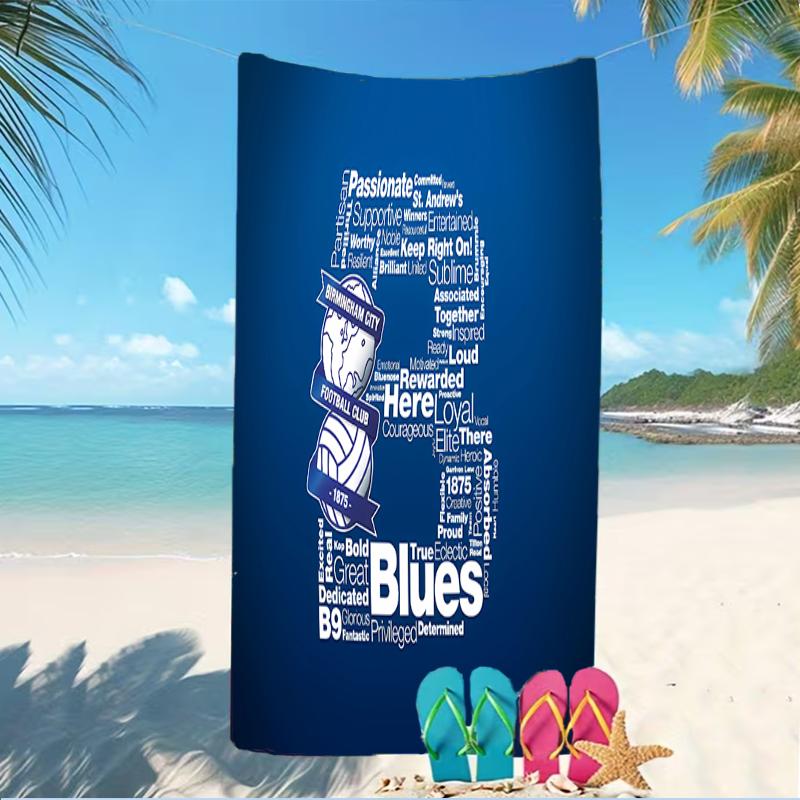 Beach Towel with BIRMINGHAM CITY LOGO Pattern - soft,absorbent,machine washable Lightweight&Modern,swimming,Travel Essentials